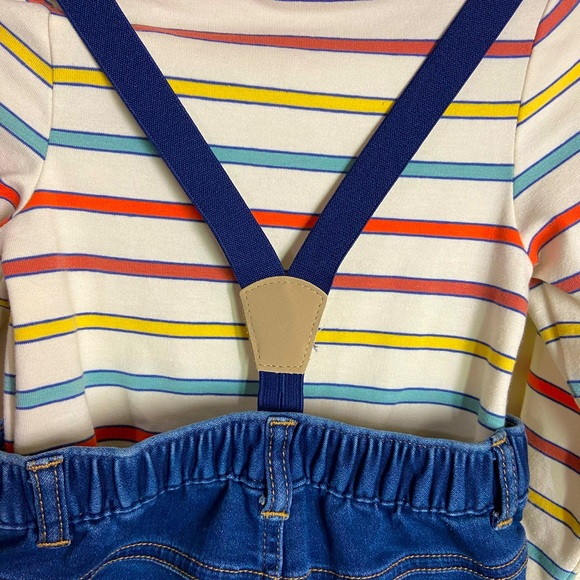CAT & JACK Coordinating Set~Henley Bodysuit~Suspenders~Matching Joggers Size 18M - Picture 4 of 5
